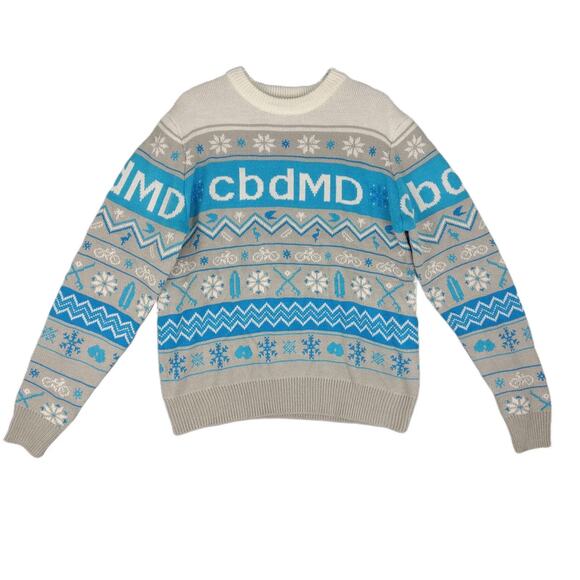 ROODY ORIGINALS Men's L Fair Isle cbdMD CBD MD Winter Sweater, Ugly Christmas - Picture 1 of 7